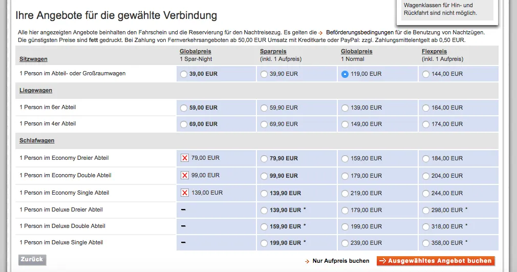 DB Reiseauskunft Berlin Hbf - Basel Bad Bf