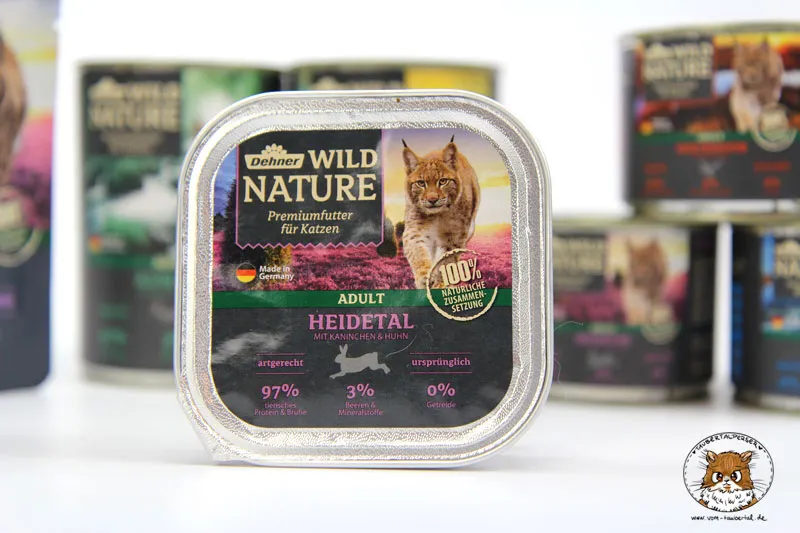 Dehner Wild Nature Heidetal Katzenfuttertest Hasen- und Hühnerfleisch