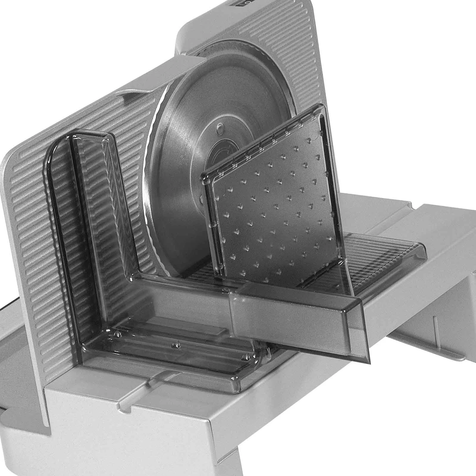 Der abnehmbare Schneidgutschlitten des Ritter E 16, erleichtert die Reinigung und Handhabung.