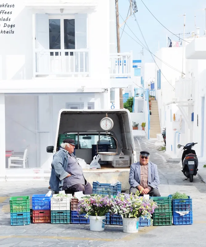 Der berühmte Pelikan Pétros spaziert seelenruhig durch die Gassen von Mykonos Stadt, ein Highlight für jeden Mykonos Urlaub