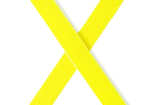 Der leuchtend neonfarbene Gurt der flexi Giant Rollleine für erhöhte Sichtbarkeit