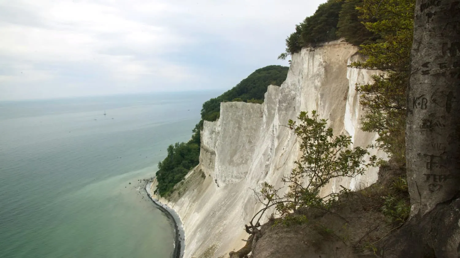 Der Ostseeradweg führt an den Kreidefelsen Møns Klint vorbei