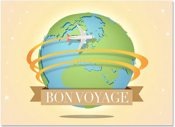Design einer &quot;Bon Voyage&quot; Grußkarte für Reisende oder Abschiedsgeschenke