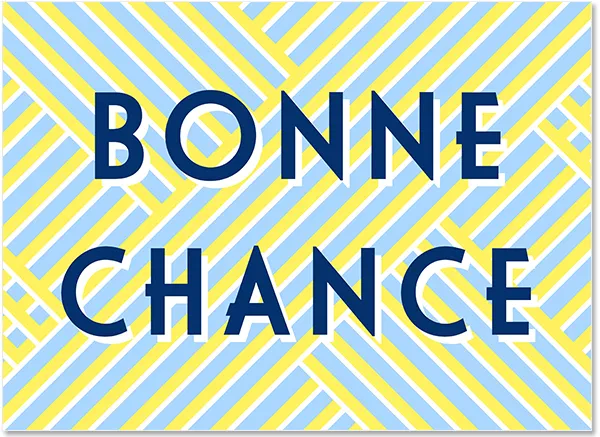 Design einer &quot;Bonne Chance&quot; Grußkarte für Glückwünsche und Neuanfänge