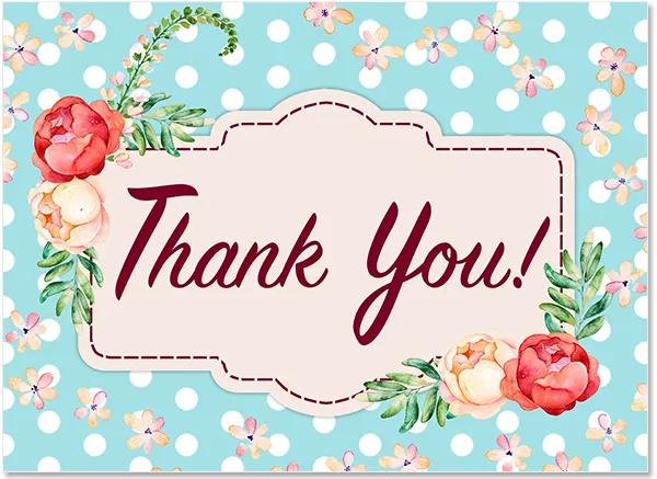 Design einer &quot;Thank You&quot; Grußkarte, um Dankbarkeit auszudrücken