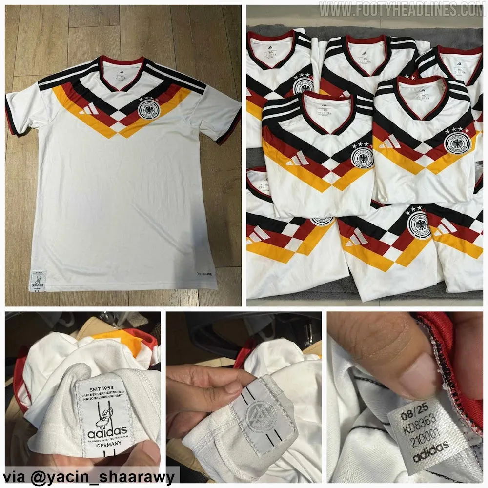 Detailaufnahme des DFB Authentic Badge mit dem Adidas &quot;Adolf Dassler&quot; Logo.