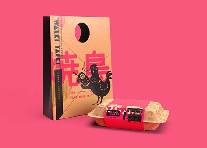 Detailaufnahme des finalen Renderings einer Take-out-Box mit aufgedrucktem Logo