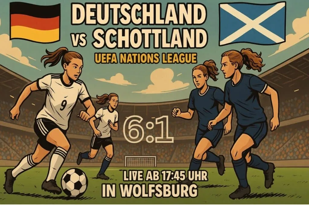 DFB-Frauen feiern 6:1 Sieg gegen Schottland – ARD Fußball heute live