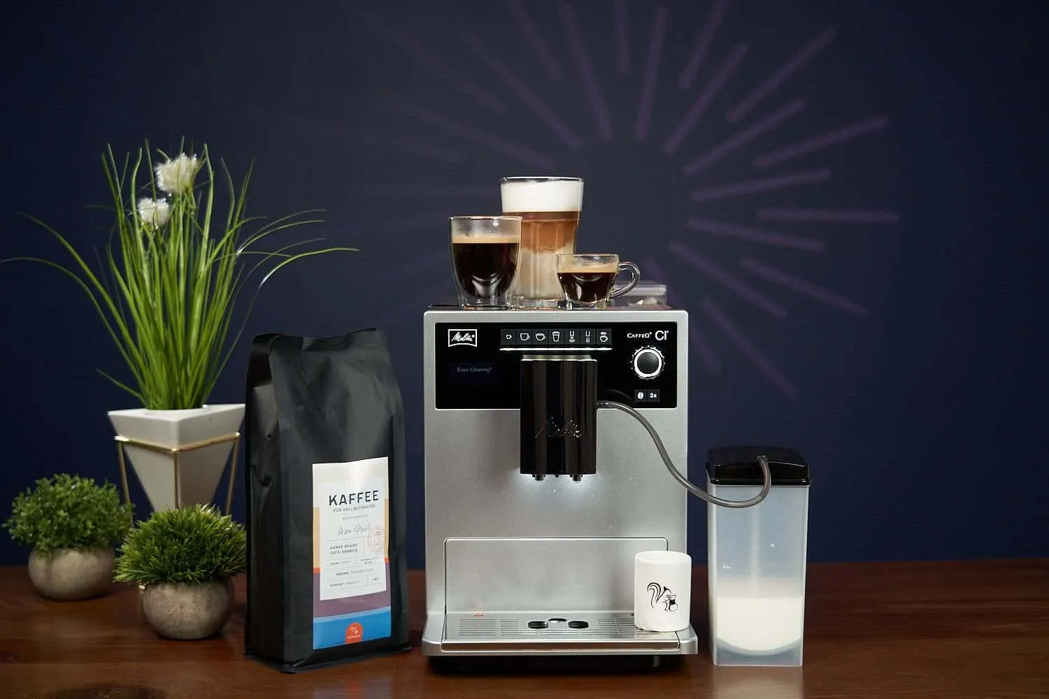 Die Melitta Caffeo CI E970-101 Kaffeevollautomat mit allen Getränken