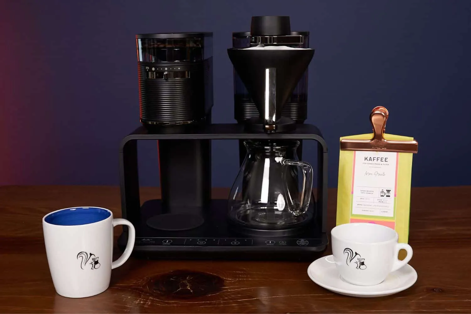 Die Melitta Epos Kaffeemaschine mit Mahlwerk für Spezialitätenkaffee