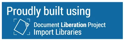Document Liberation Project Logo: Ein Beitrag zur Freiheit von Dokumentenformaten, unterstützt von LibreOffice.