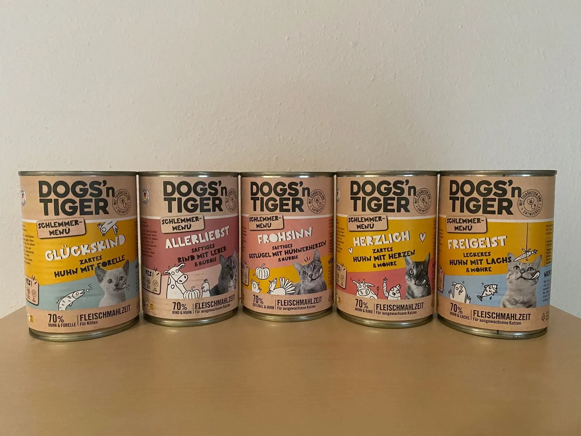 Dogs'n Tiger Katzenfutter Test: Hochwertige Nassfuttersorten für Katzen.