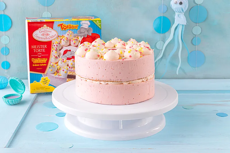 Doppelte Benjamin Blümchen Torte für Meerjungfrau Torte