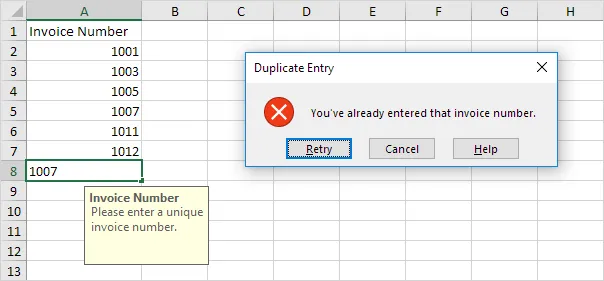 Duplikateinträge in Excel verhindern