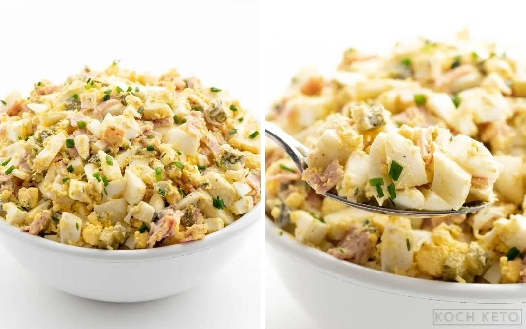 Eiersalat mit Schinken