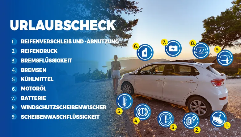 Ein Auto wird für den Urlaub vorbereitet