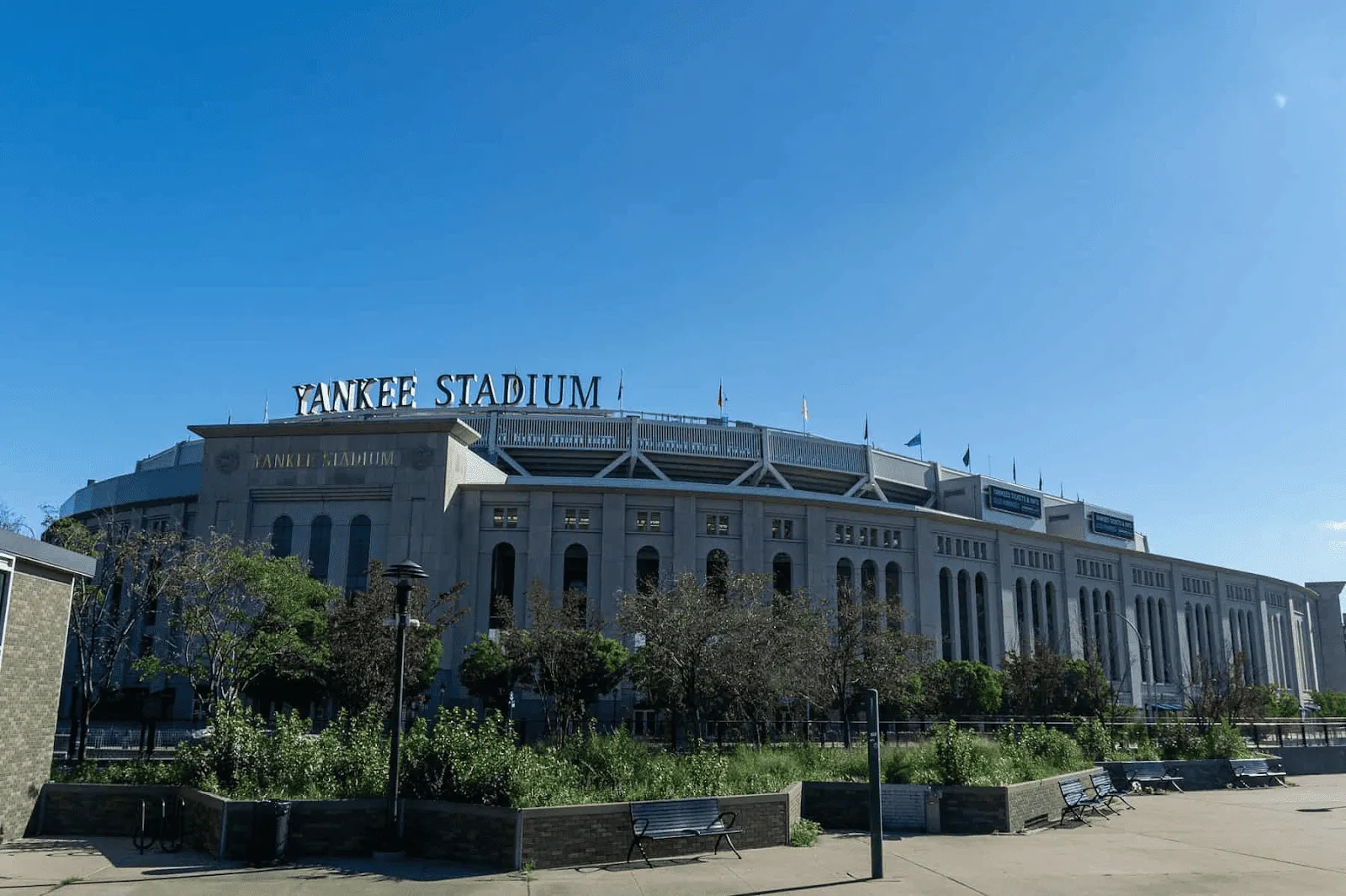 Ein Blick auf das Yankee Stadium in der Bronx, der Heimat der New York Yankees