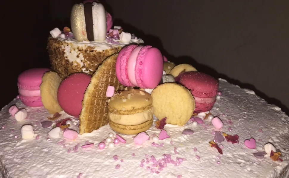 Ein kunstvoll angerichtetes Stück des Kokos-Ananas-Quarkkuchens, bereit zum Genuss und als Beweis für einen leckeren geburtstagskuchen.