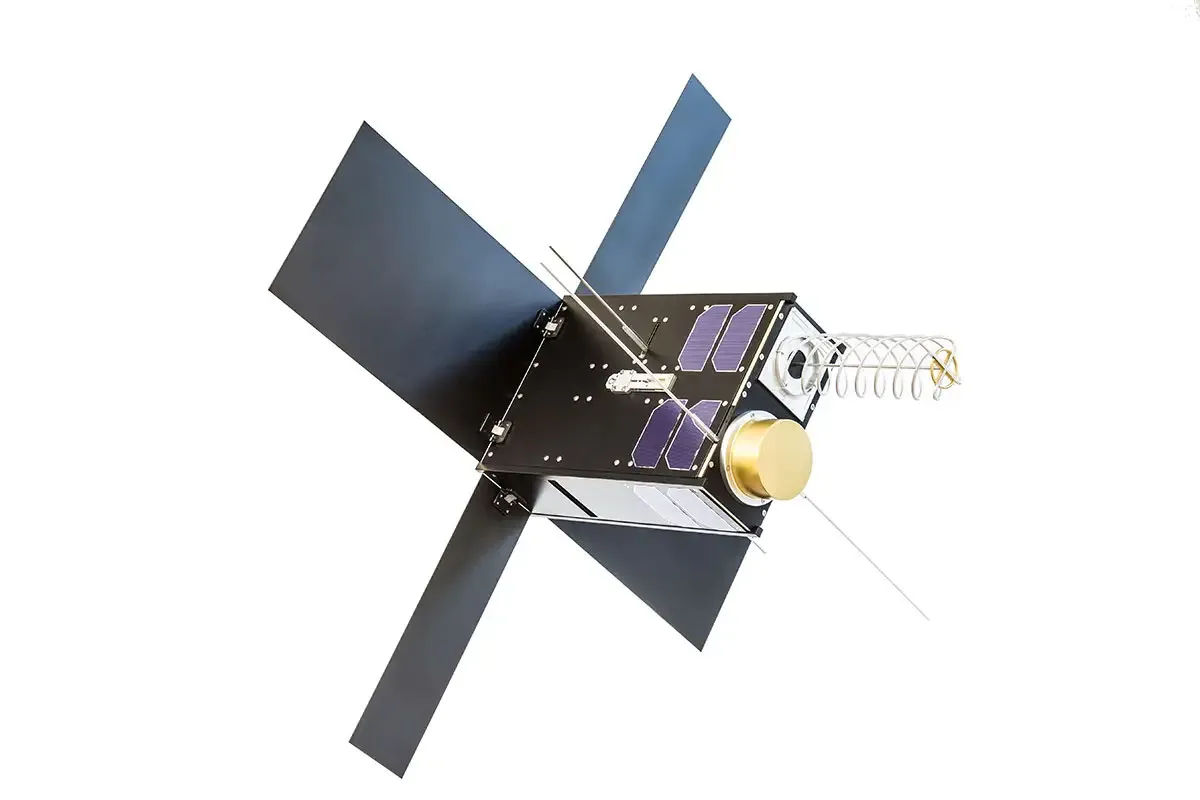 Ein Miniatur-Satellit mit Antennen
