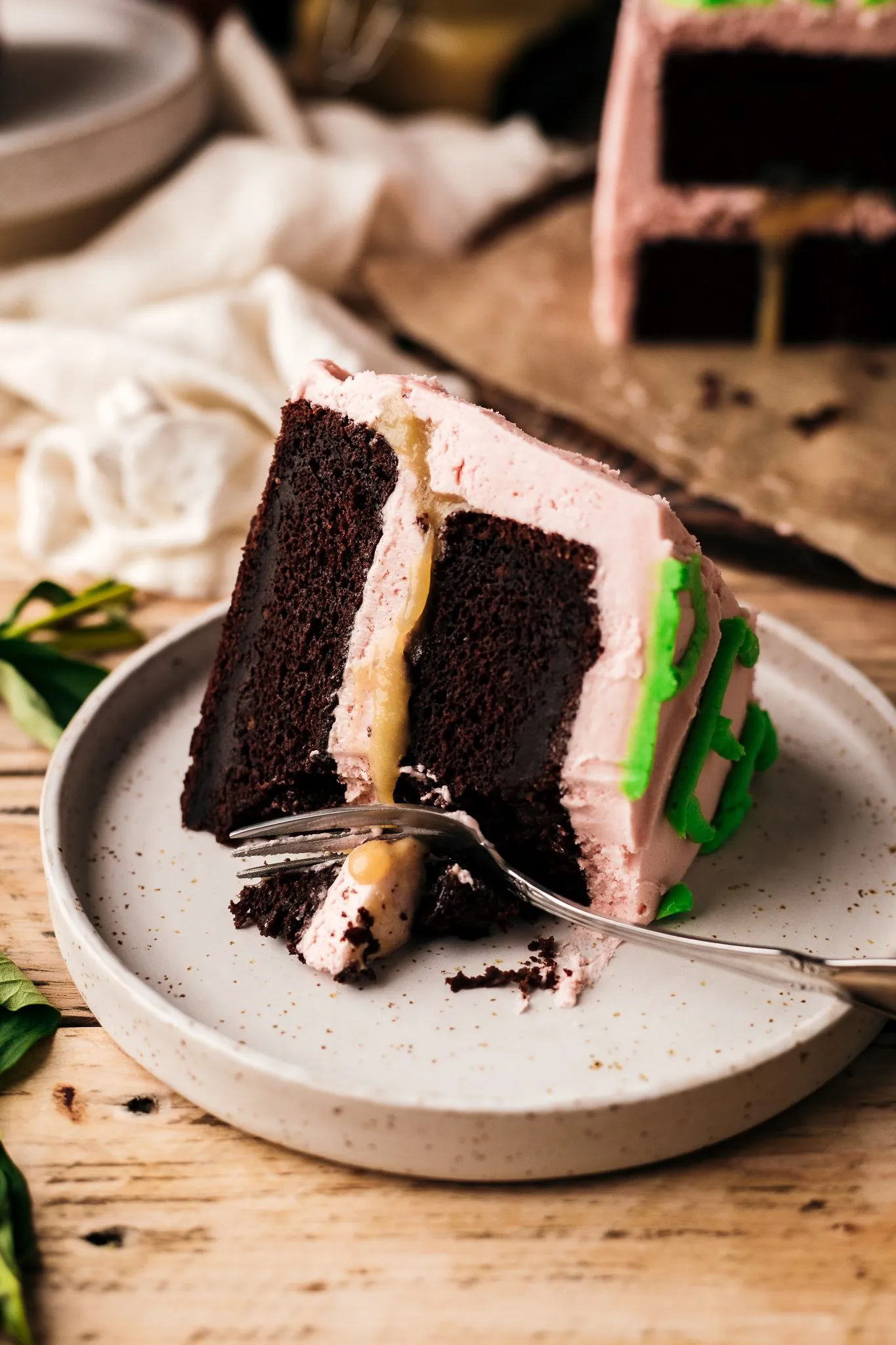 Ein Stück Harry Potter Kuchen mit Karamell