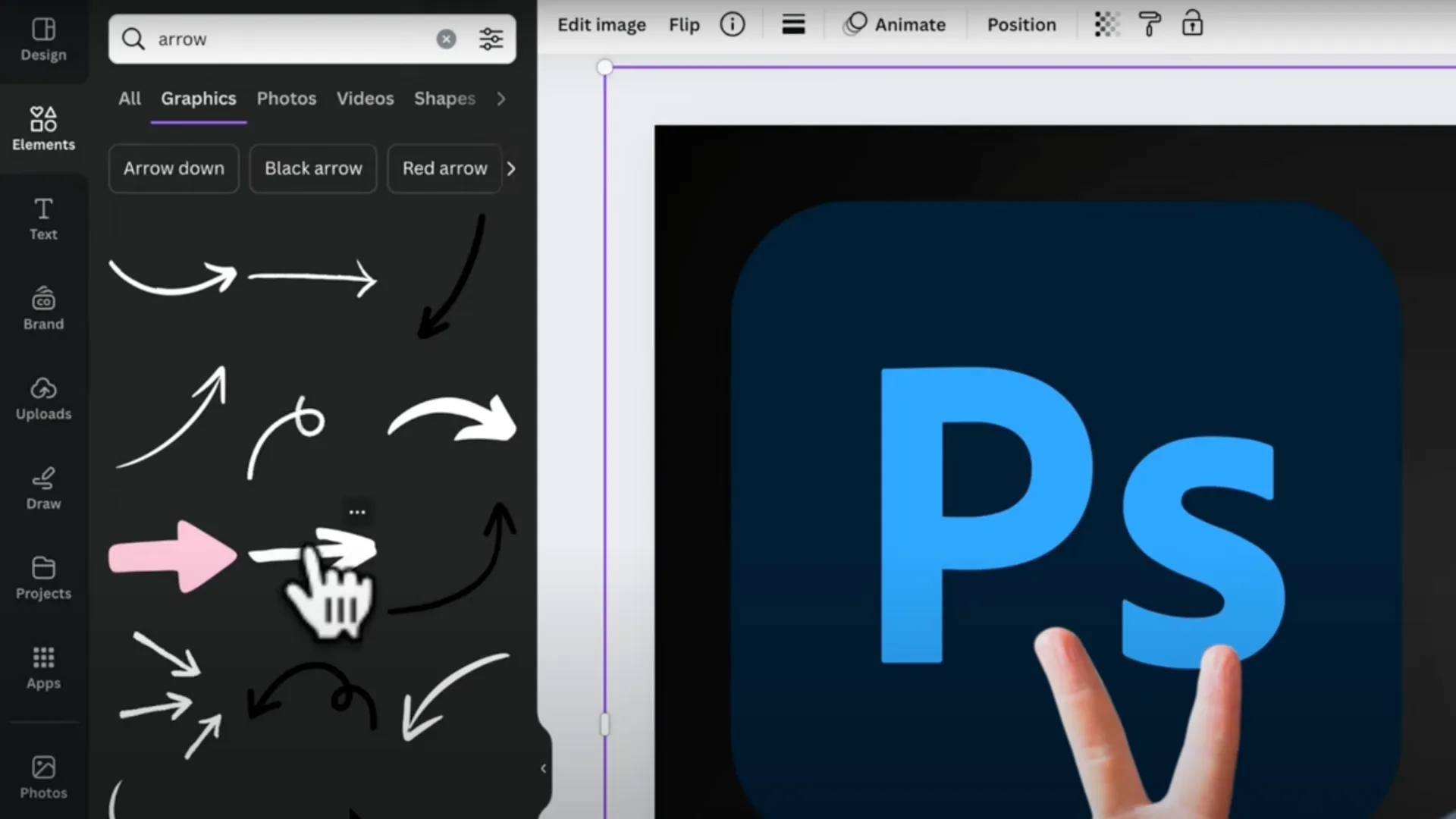 Eine Collage, die verschiedene grafische Elemente und Assets aus der Canva-Bibliothek zeigt.