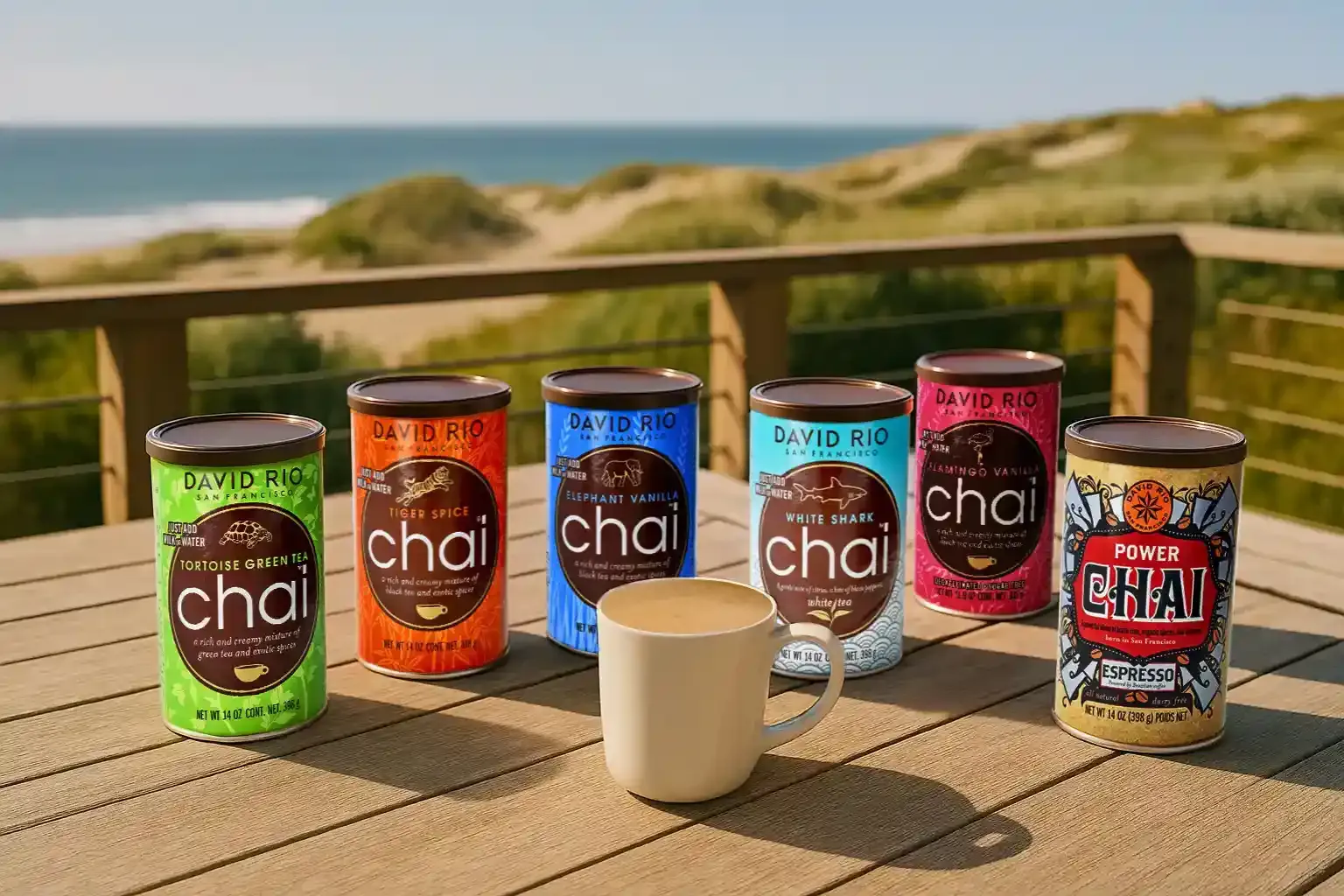 Eine Dose mit stilvollem Design für Masala Getränk