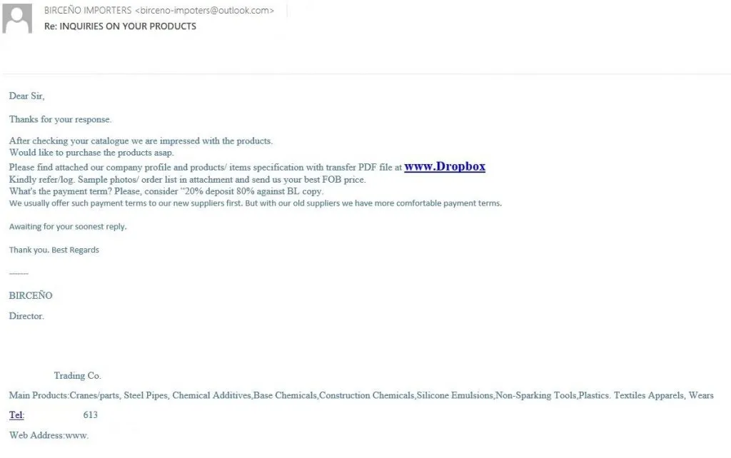 Eine E-Mail mit einem Phishing-Link