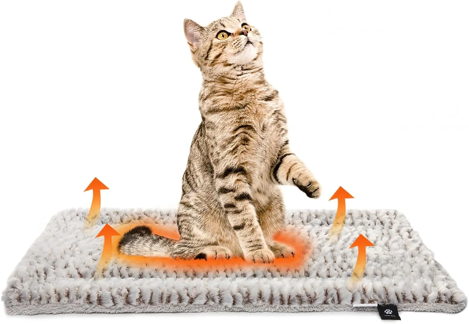 Eine Katze liegt friedlich auf einer selbstwärmenden Decke, die ihr Behaglichkeit schenkt.