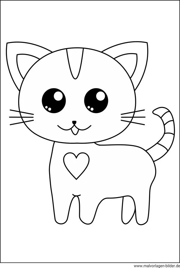 Eine niedliche Katze mit einem Herz in der Pfote