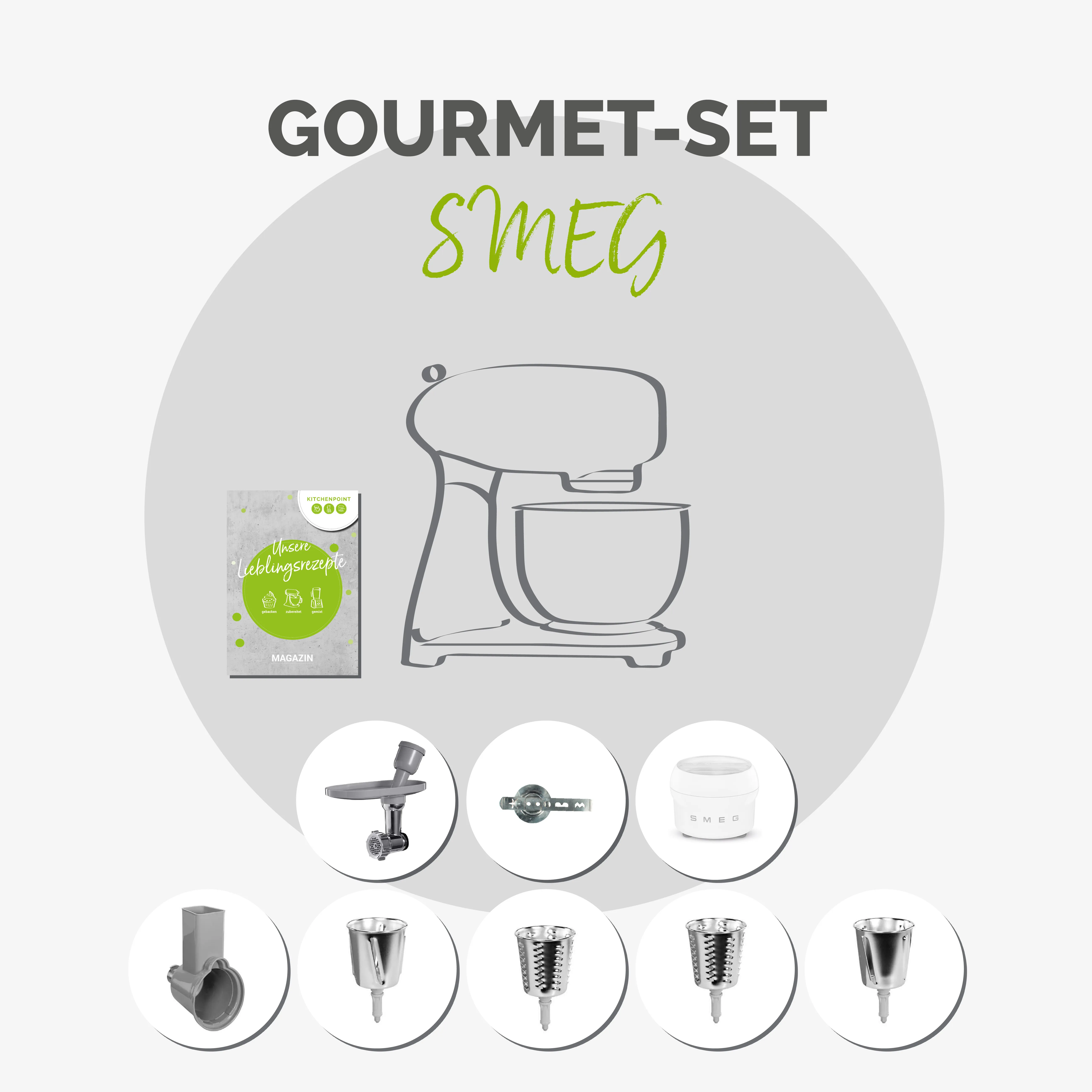 Eine stilvolle Küchenmaschine in Aktion, die Teig knetet.