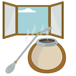 Einen Mate-Kürbisbecher mit der Öffnung nach oben trocknen lassen, um Schimmelbildung zu vermeiden.