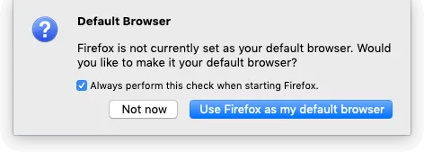 Einstellung des Standardbrowsers in Firefox