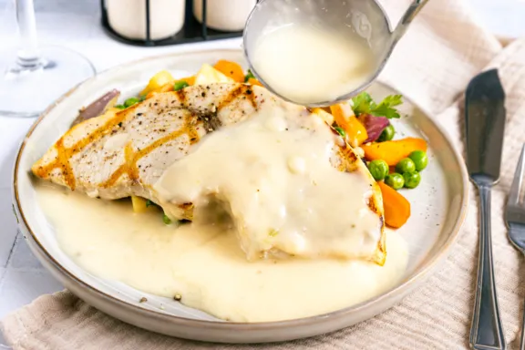 Elegante Weißweinsauce zu Fisch servieren