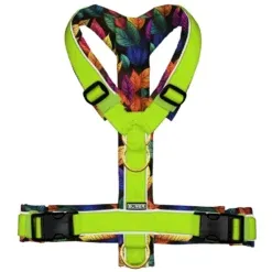 Elegantes BUMER Softshell Hundegeschirr mit zartem Blättermotiv