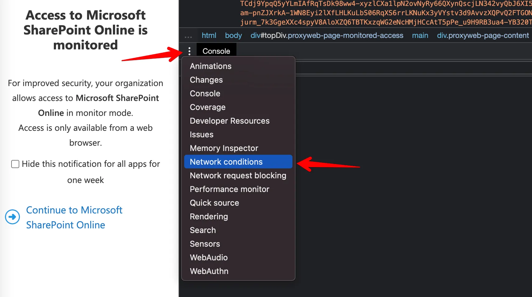 Entwicklertools im Chrome-Browser mit der Option User-Agent Switcher