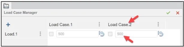 Erstellung eines neuen Lastfalls (Lastfall 2) im Lastfall-Manager von SOLIDWORKS xDesign.