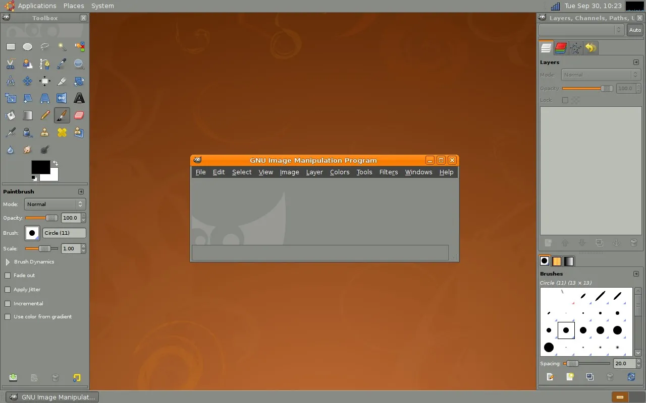 Erster Start von GIMP 2.6