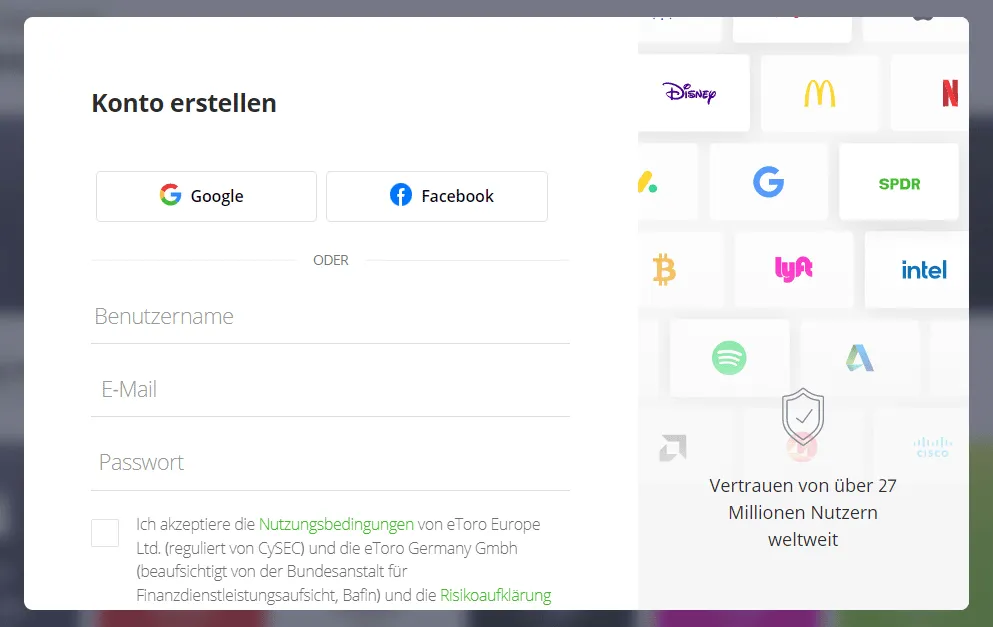 eToro Konto eröffnen