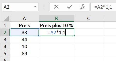 Excel Prozent 1
