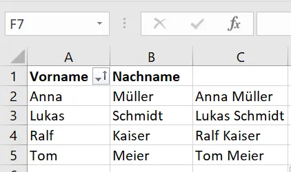 Excel Texte zusammenfügen