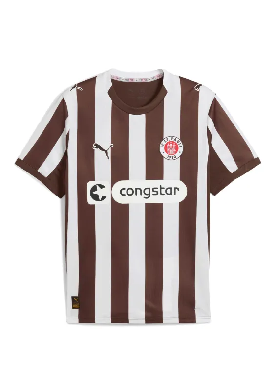 FC St. Pauli Heimtrikot 2025/26 in traditionellen Braun- und Weißtönen