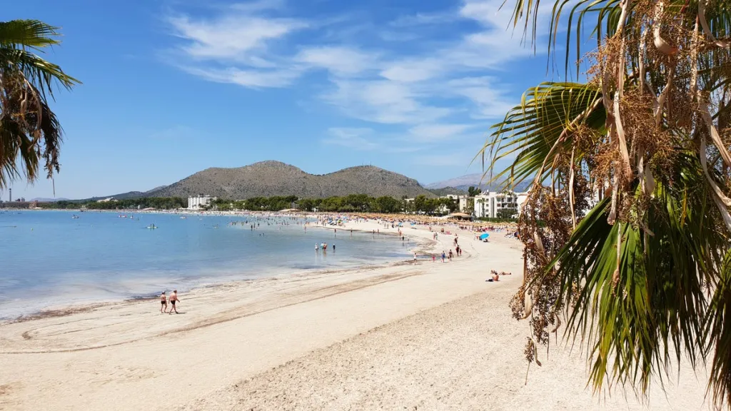 Feinsandiger Strand und türkisblaues Meer am Port d'Alcúdia