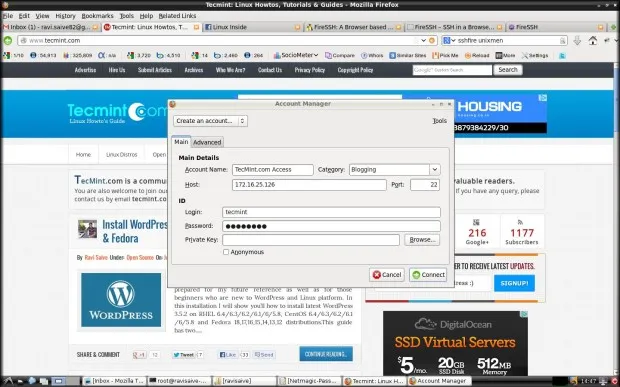 FireSSH New Account Creation