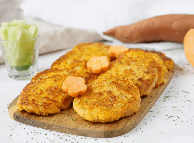 Fischhappen (nicht nur) für das Baby mit Süßkartoffel, nährstoffreich