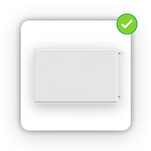 Flacher Heizkörper mit platzsparendem Katzenbett