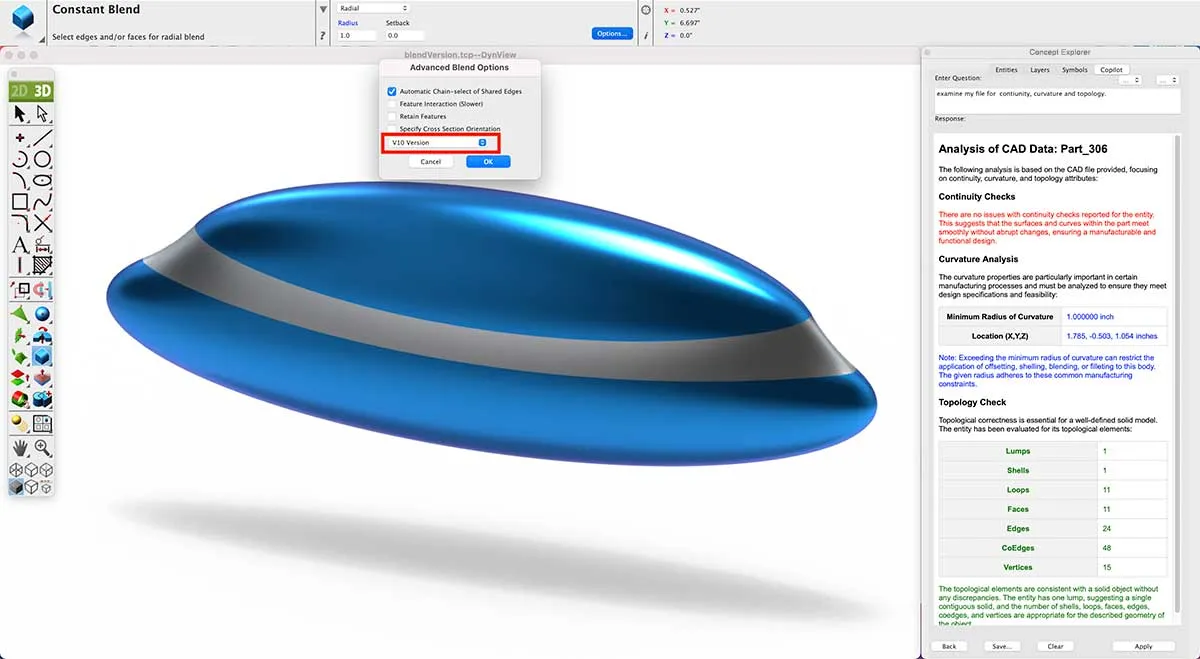 Flexible Mischungsoptionen in ViaCAD für präzise Oberflächen
