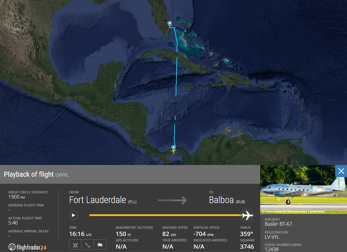 Flugroute Fort Lauderdale nach Panama City Balboa