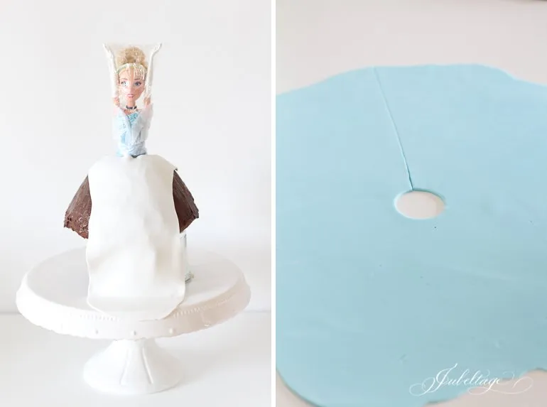 Fondant für das Kleid wird vorbereitet