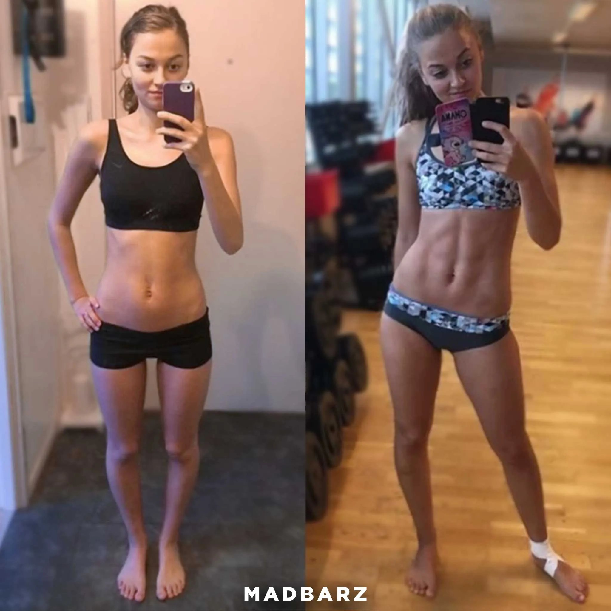 Frau Julie Bjanes lächelt und hält ihr Baby, symbolisch für ihre neue Stärke durch Madbarz