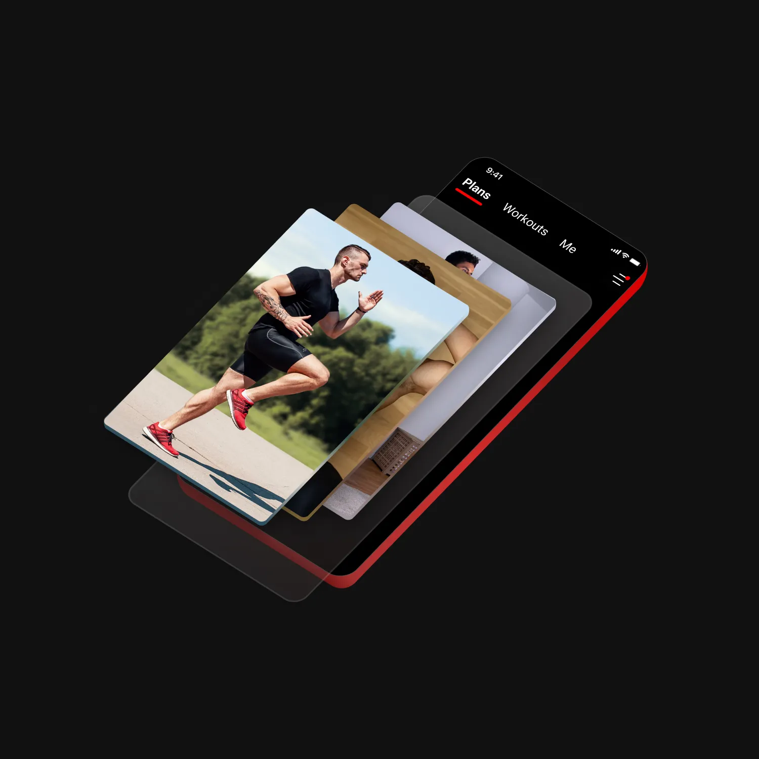 Frau trainiert im Freien, Madbarz App zeigt Trainingsplan mit anpassbaren Zielen